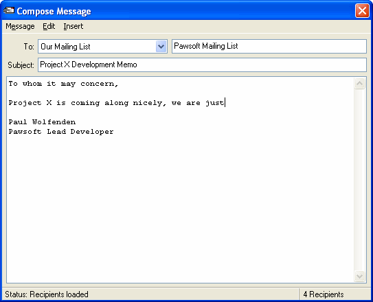 Compose window